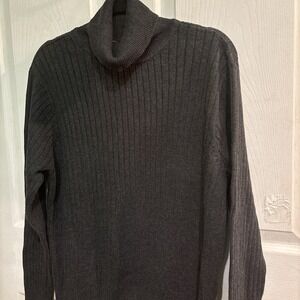 Pria  Pullover Sweater Turtleneck Long Sleeve Stretch Charcoal Grey Women's Sz M